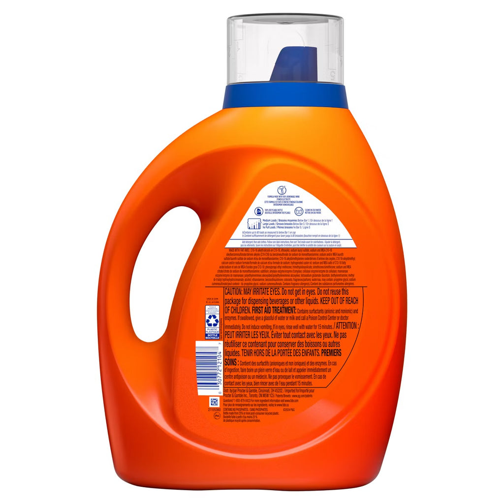 Tide Original HE Deep Cleaning Concentrated Liquid Laundry Detergent Soap 80 Loads - 100 fl oz: Cold Water Detergent, Odor Control, Paraben-Free