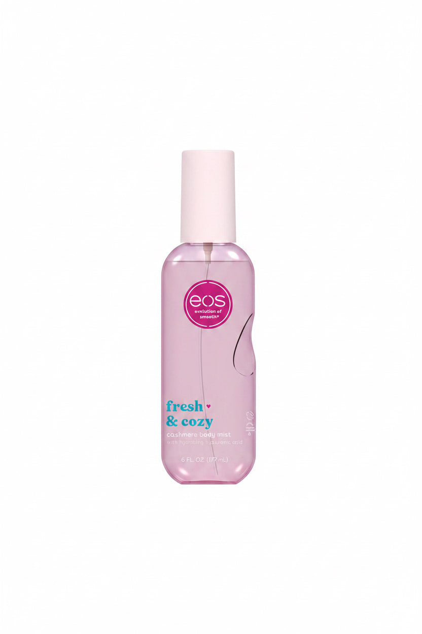 eos Cashmere Body Mist, Vanilla Cashmere, soft musk, cozy caramel, hair mist, body spray for women, moisturizing, hyaluronic acid, body spray, vegan, cruelty-free, 6 fl oz