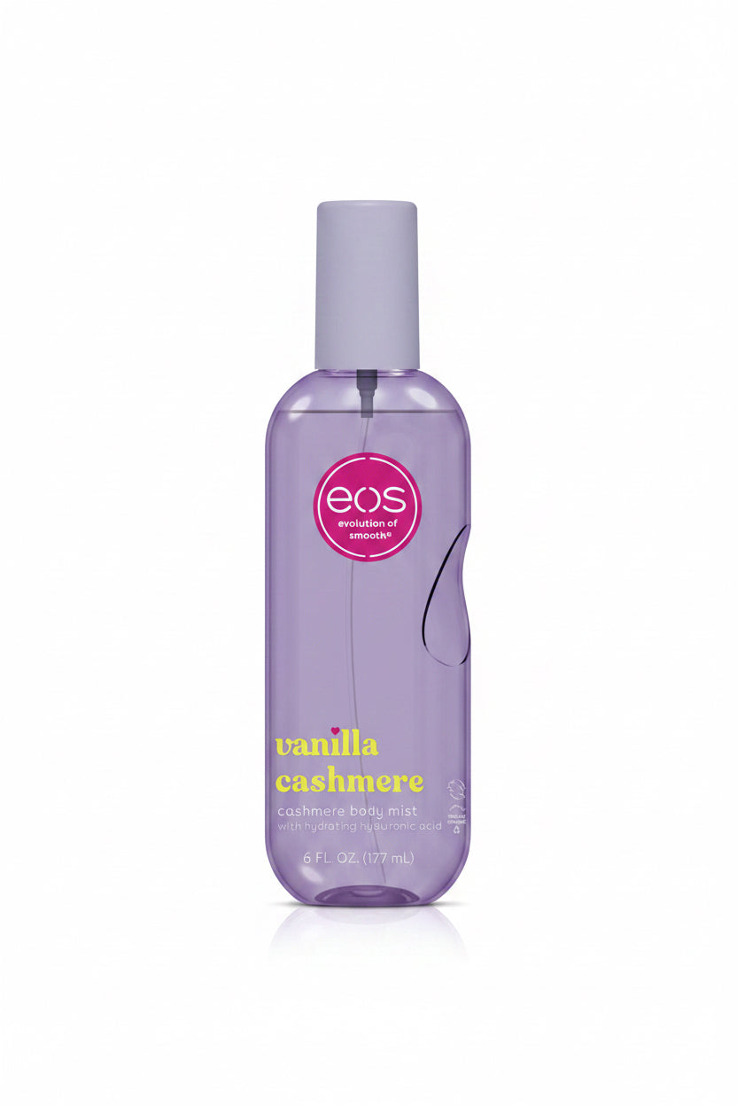 eos Cashmere Body Mist, Vanilla Cashmere, soft musk, cozy caramel, hair mist, body spray for women, moisturizing, hyaluronic acid, body spray, vegan, cruelty-free, 6 fl oz