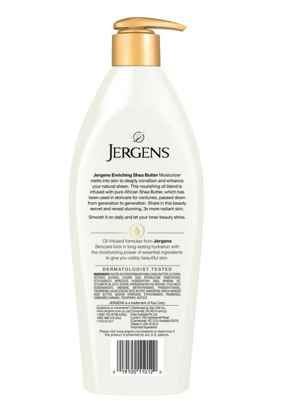 Jergens Shea Butter Hand and Body Lotion, Dry Skin Moisturizer, Dermatologist Tested, 16.8 oz