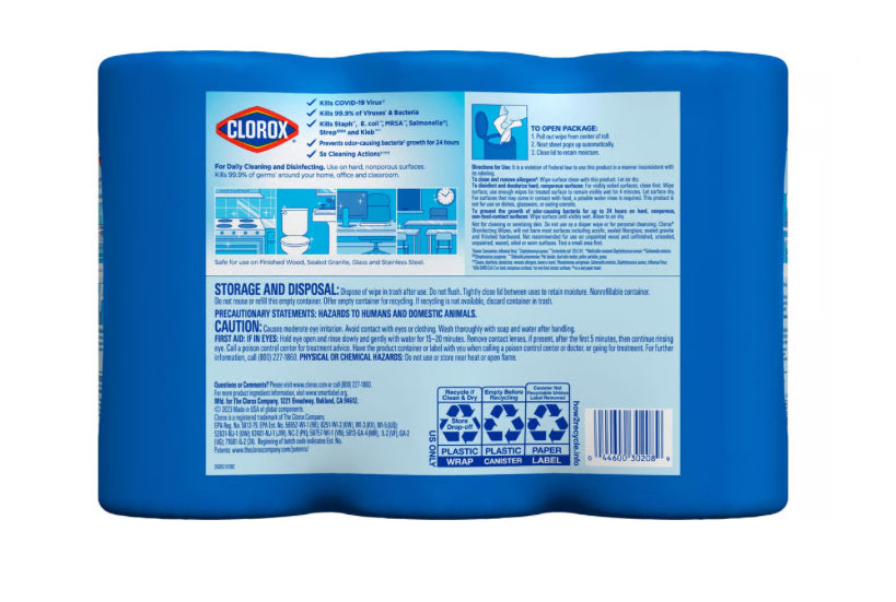 Clorox Crisp Lemon & Fresh Scent Disinfecting Wipes Value Pack (75 ct × 3 ct)