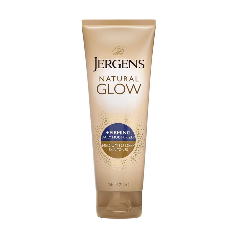 Jergens Natural Glow Firming Daily Moisturizer Medium to Tan Sunless Self Tanner Lotion, 7.5 fl oz