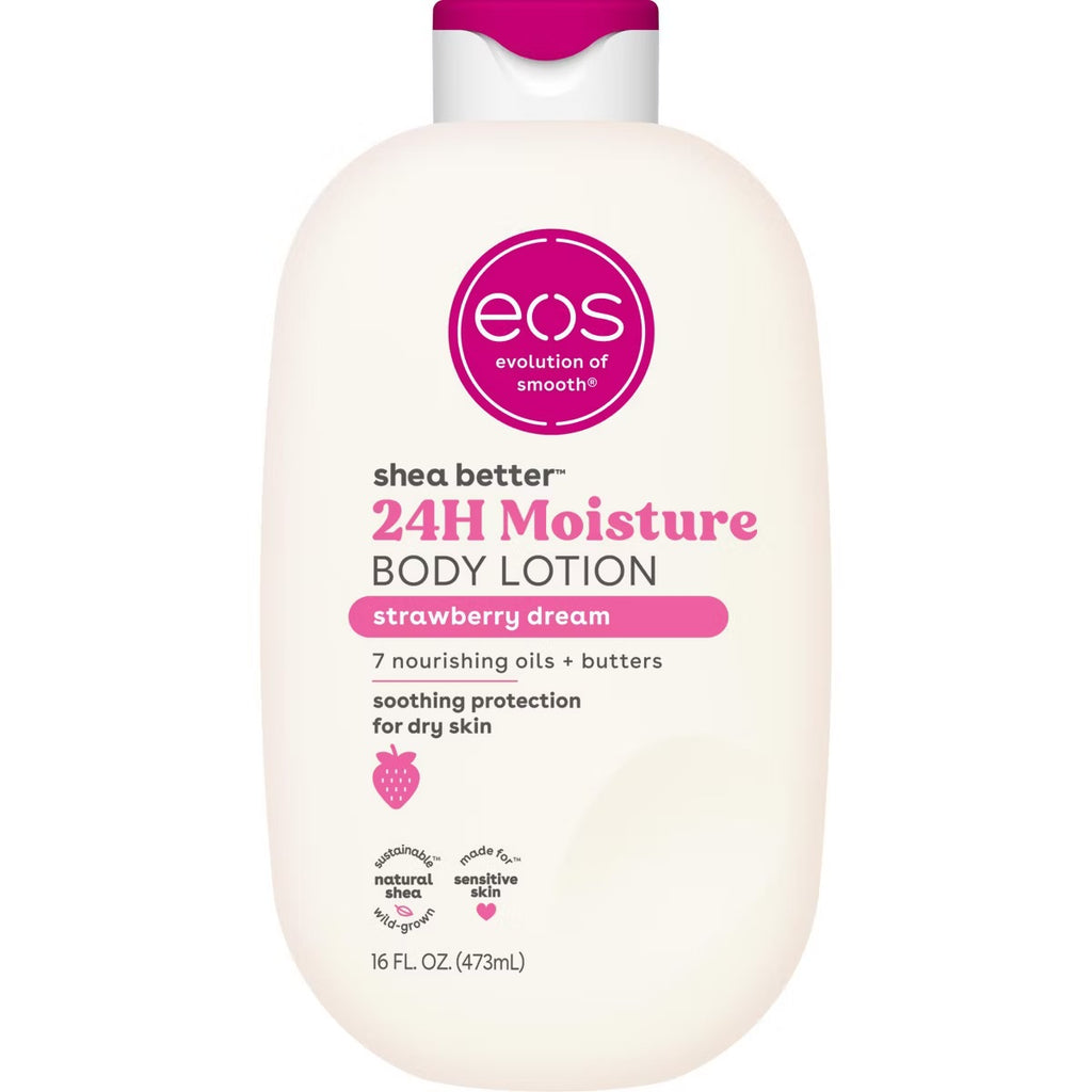 eos Shea Better 24H Moisture Body Lotion - Strawberry Dream - 16 fl oz: Whole Body, Bottle, Normal Skin