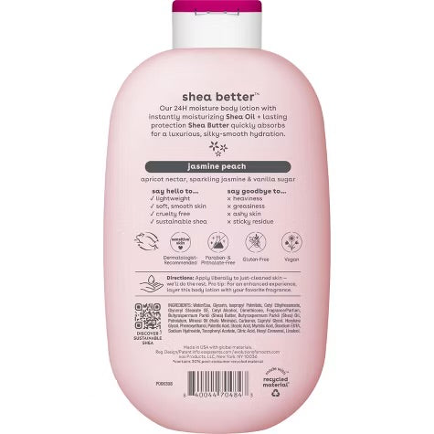 eos Jasmine Peach Body Lotion - 16oz: Moisturizing, Soothing, Nourishing, Hypoallergenic