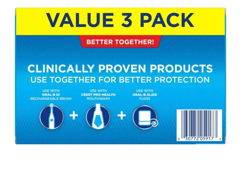 Crest Toothpaste, Pro-Health Smooth Formula Toothpaste, Clean Mint Paste, 4.3 oz Triple