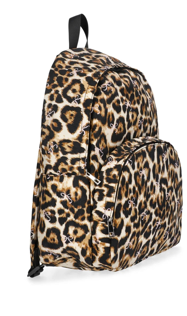No Boundaries Women's 17" Dome Backpack, Leopard with Bows