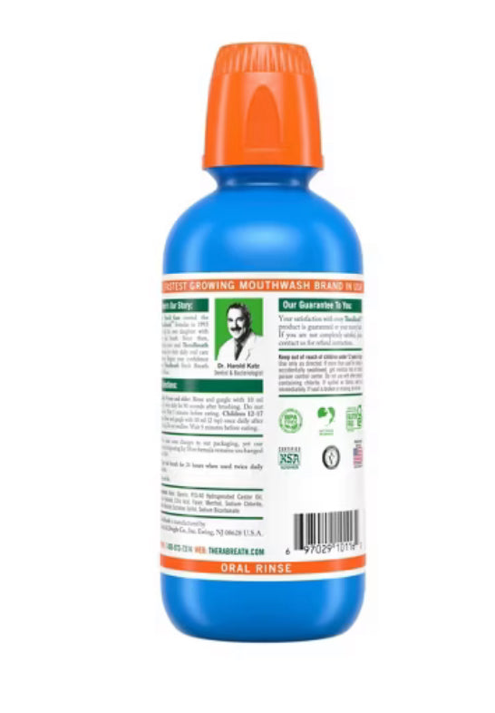 TheraBreath Fresh Breath Oral Rinse Invigorating Icy Mint, 16.0 oz
