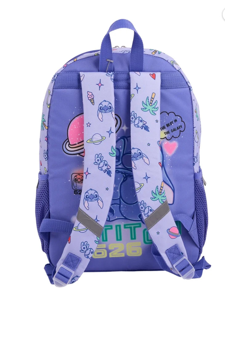Disney Lilo & Stitch Girls 17" 2-Piece Backpack & Lunch Set with Scrump Keychain, Blue