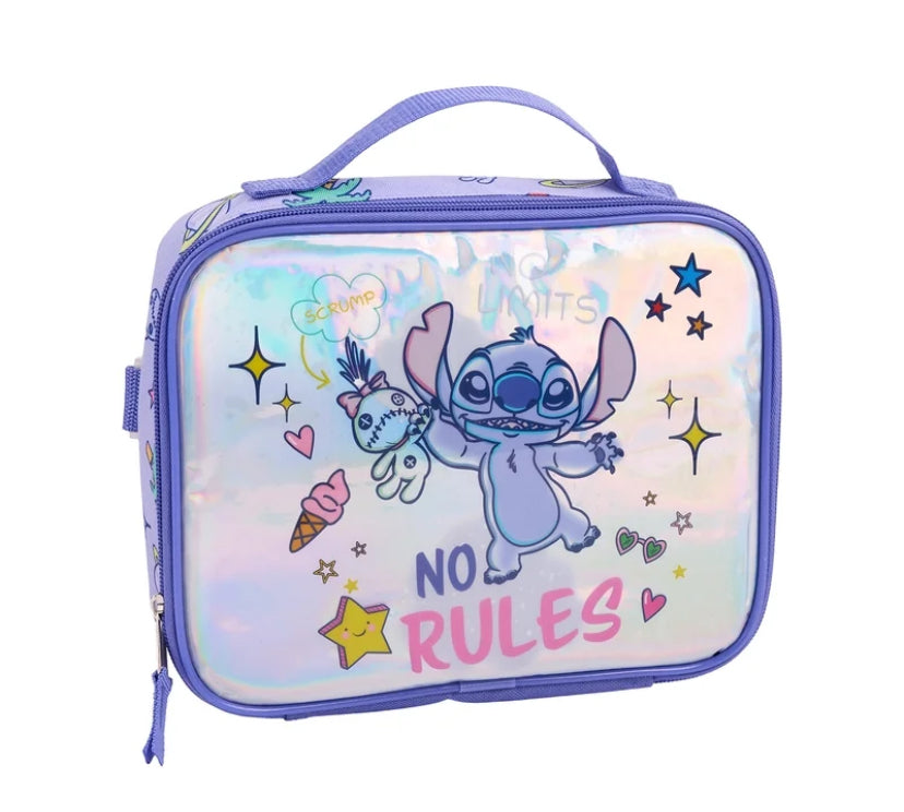 Disney Lilo & Stitch Girls 17" 2-Piece Backpack & Lunch Set with Scrump Keychain, Blue