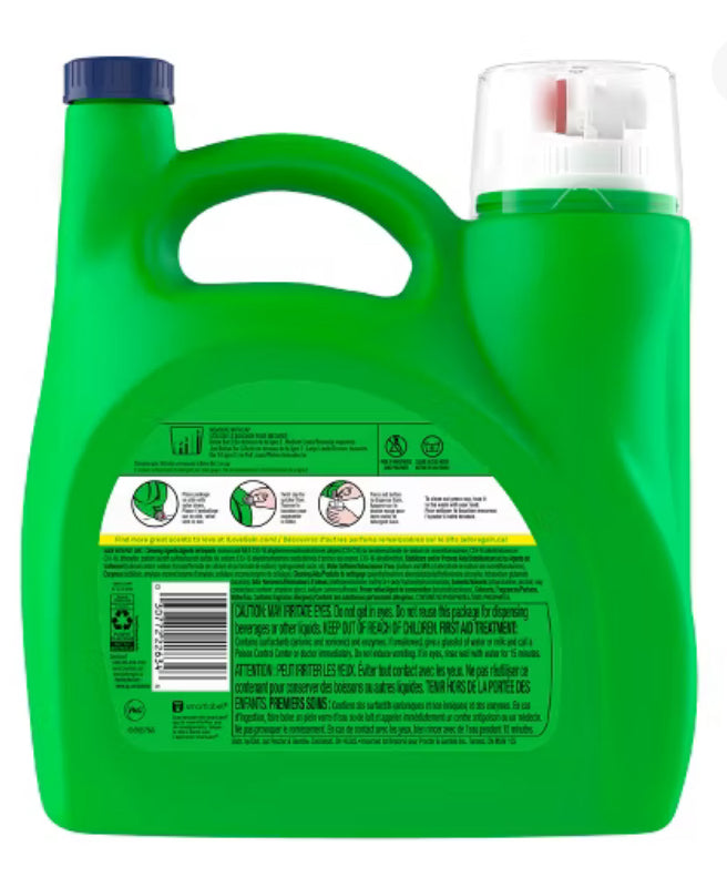 Gain Original HE Concentrated Liquid Laundry Detergent 100 Loads - 132 fl oz: Spill-Resistant Lid, Paraben-Free, Bleach-Free, Odor Control