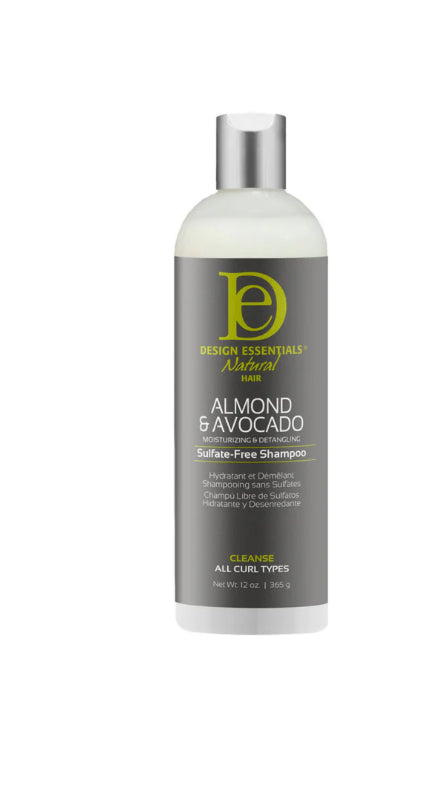Design Essentials Almond & Avocado Moisturizing & Detangling Sulfate Free Shampoo, 12fl oz