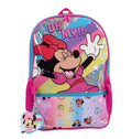 Disney Minnie Mouse Girls "Choose Happy" Rainbow 17" 2-Piece Backpack & Lunch Set, Pink
