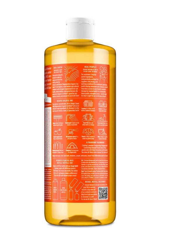 Dr. Bronner's Magic Soap - Tea Tree - Pure-Castile Liquid Soap - 32 oz – for face, body wash, hands