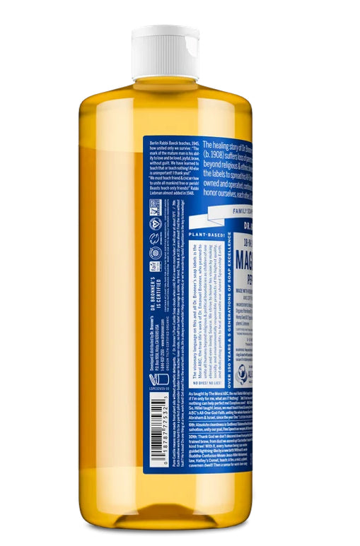 Dr. Bronner's Magic Soap - Peppermint - Pure-Castile Liquid Soap - 32 oz – for face, body wash, hands
